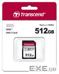 Карта пам'яті TRANSCEND SDXC 300S 512GB UHS-I U3 V30 Class 10 (TS512GSDC300S)