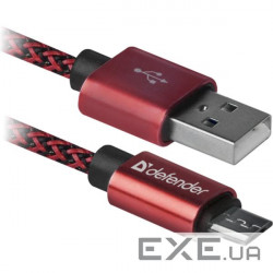 Дата кабель USB 2.0 AM to Micro 5P 1.0m USB08-03T red Defender (87801)