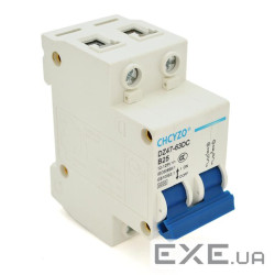 Автоматичний вимикач CHCYZO DZ47-63DC-B25, 2P, 25A, 12-125V (YT-RKB-2P-25A)