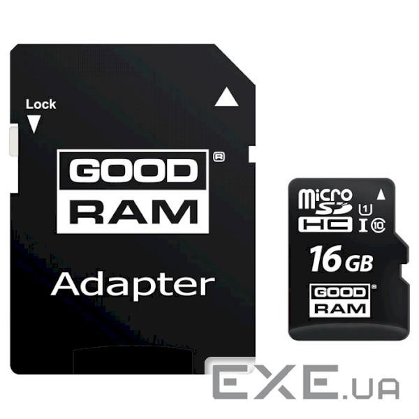 Карта пам'яті GOODRAM microSDHC M1AA 16GB UHS-I Class 10 + SD-adapter (M1AA-0160R12)