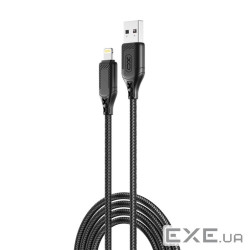 Кабель XO NB235 Zebra Series Braided USB - Lightning (M/M), 1 м, Black (6920680834211)