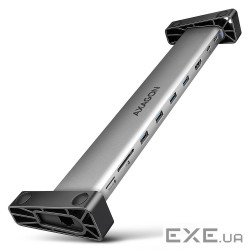 Хаб концентратор AXAGON HMC-10HLS USB-C 5Гбіт/с 9in1 hub, сірий