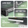 Хаб концентратор AXAGON HMC-10HLS USB-C 5Гбіт/с 9in1 hub, сірий