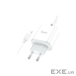 Зарядний пристрій HOCO C104A USB-C PD20W + cable USB-C to Lightning white (6931474782908)