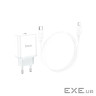 Зарядний пристрій HOCO C104A USB-C PD20W + cable USB-C to Lightning white (6931474782908)