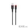 Кабель HOCO X59 USB to iP 2.4A, 1m, nylon, TPE connectors, Black (6931474744869)