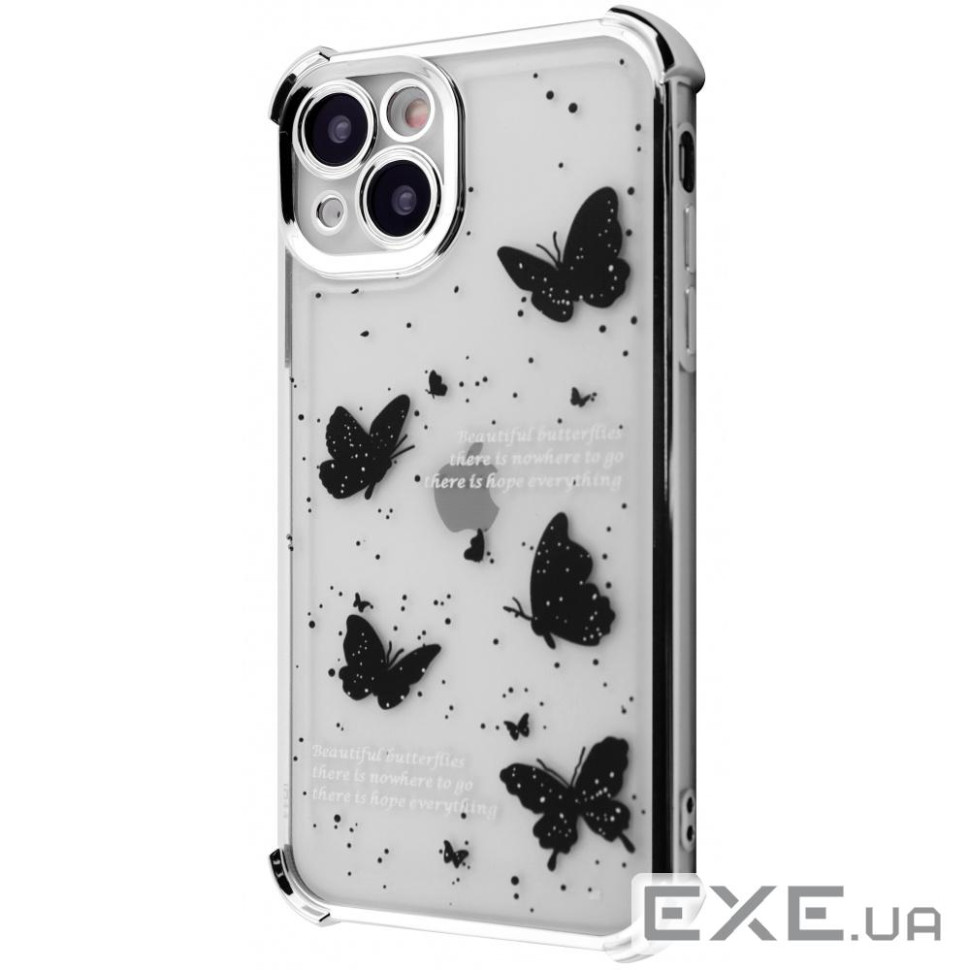 Чехол WAVE Winkie iPhone 13 silver/butterfly (64115 silver/butterfly)
