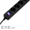 Мережевий фільтр 2E 2E-U05ESM3BK Black, 5 розеток, 3м