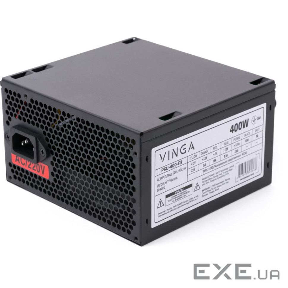 Блок живлення Vinga 400W (PSU-400-F3)
