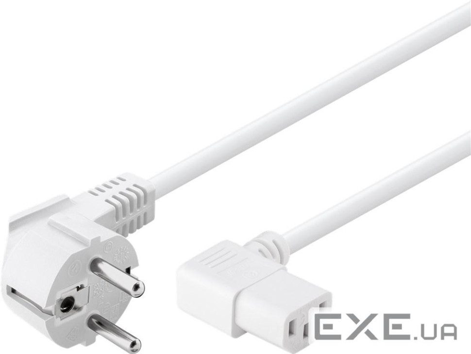 Кабель блоку живлення IEC-Schuko/M->C13/F 5.0m,90 вбок 3x1.00кв.mm, HQ, білий (75.09.3120-30)