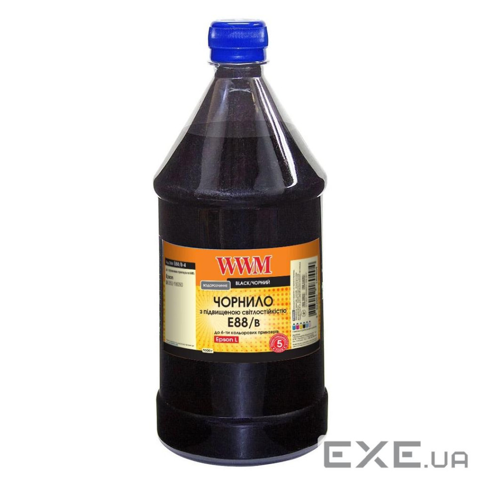 Чорнило WWM Epson L8050/L18050 1000г Black, water-soluble (E88/B-4)