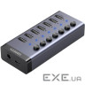 Концентратор Ugreen USB 3.0 to 7xUSB 3.0 with power supply CM481 gray (90307)