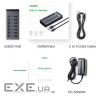 Концентратор Ugreen USB 3.0 to 7xUSB 3.0 with power supply CM481 gray (90307)