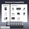 Концентратор Ugreen USB 3.0 to 7xUSB 3.0 with power supply CM481 gray (90307)