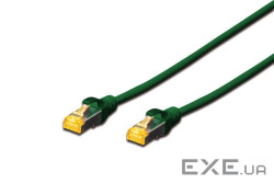 Патч-корд CAT 6A S-FTP, Cu, LSZH AWG 26/7, довжина 3 м, колір зелений, DK-1644-A-030/G DIGITUS by AS