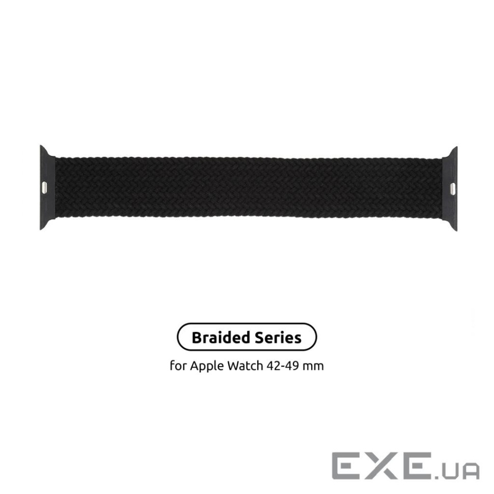 Ремінець Armorstandart Braided Solo Loop для Apple Watch 42mm/44mm/45mm/49mm Charcoal Size (ARM58073)