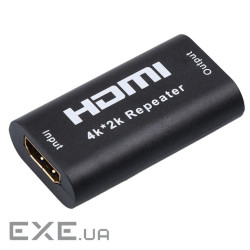 Подовжувач моніторний акт. HDMI M / F 40.0m, F / F Pas Repeater адаптер, HQ, чорний (62.07.3961-40)