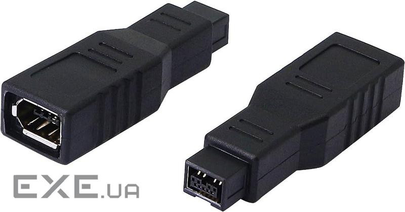 Перехідник відео FireWire 9p-6p M/F,адаптер прямий,чорний (62.09.8420-1) (62.09.8420-1)
