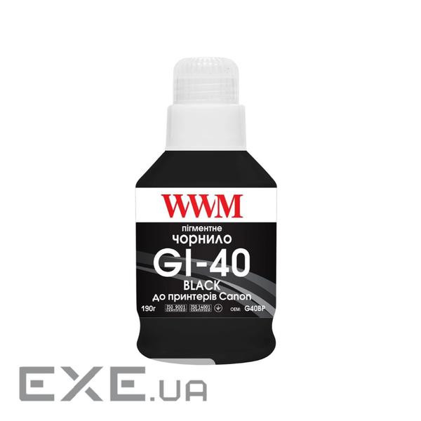 Чернила WWM Canon GI-40 для G5040/G6040 190г Black Pigmented (KeyLock) (G40BP)