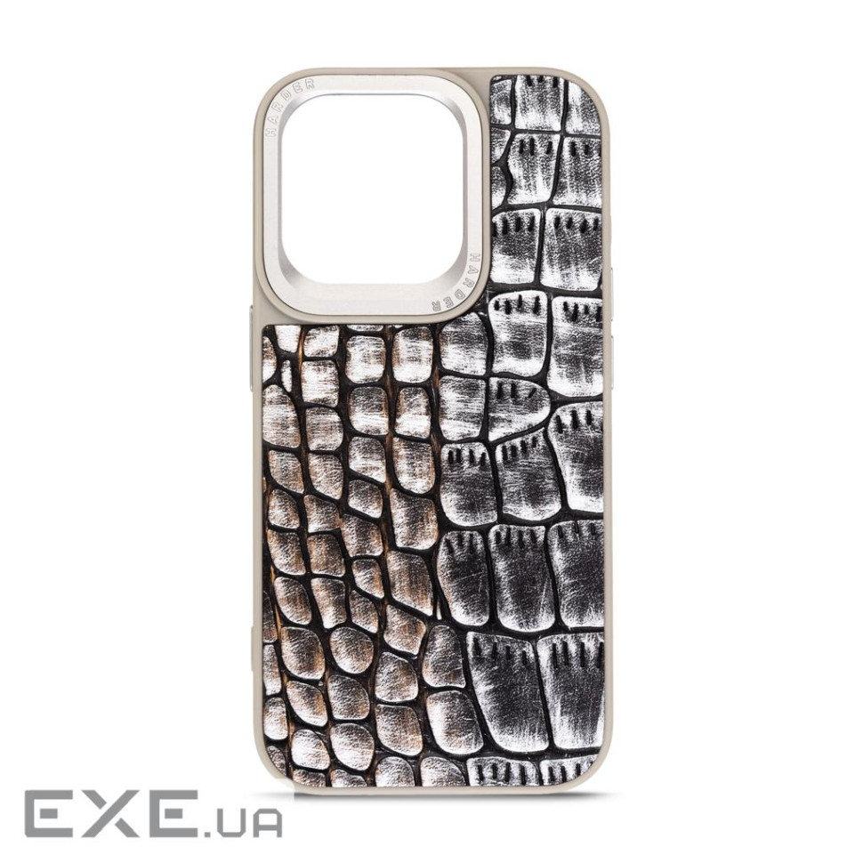 Чохол до мобільного телефона Harder Glamorous Croco Apple iPhone 14 Pro Grey Gold (ARM76770)