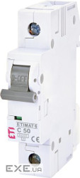 Автоматичний вимикач ETI, ETIMAT 6 1p З 50А (6 kA) (2141521)