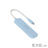 Концентратор J5create USB-C to 4xUSB-C 3.2 10Gbps cyan (JCH345EC-N)