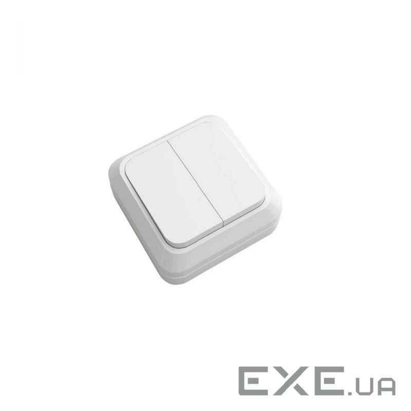 Выключатель ELM Simply двухклавишный накладной белый (41-0003)