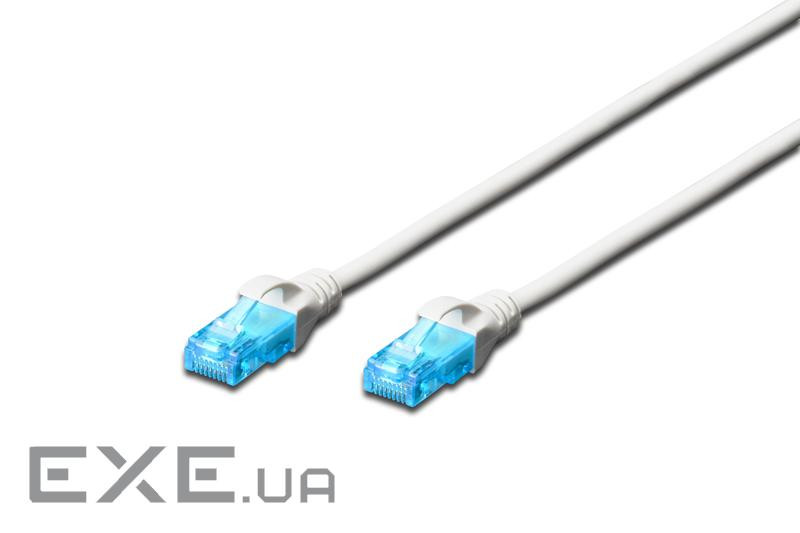 Патч корд Digitus UTP, CAT 5e 5м, AWG 26/ 7, CCA, PVC, белый (DK-1512-050/WH)