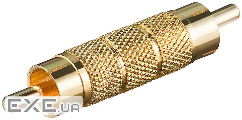 Перехідник Goobay аудіо RCA M/M, адаптер Metal L=34.3mm Gold, золотистий (75.01.1596-1)
