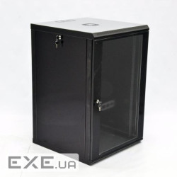 Шафа 18U, 600х600х907 мм (Ш*Г*В), економ, акрилове скло, чорний (UA-MGSWL186B)