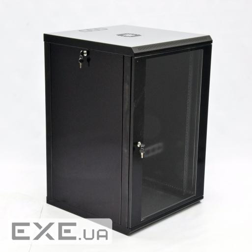 Шафа 18U, 600х600х907 мм (Ш*Г*В), економ, акрилове скло, чорний (UA-MGSWL186B)