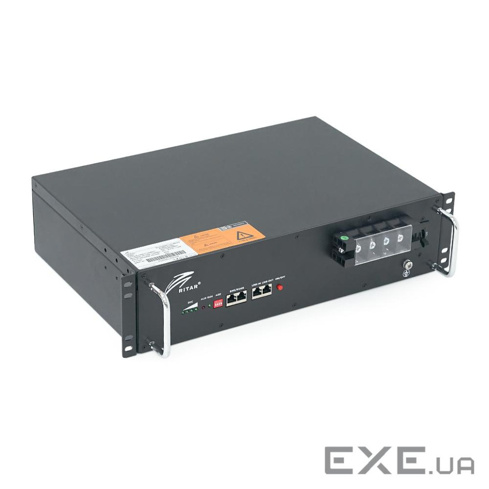 Акумуляторна батарея Ritar LiFePO4 25,6V 100Ah с Bluetooth, 2560Wh BMS100@ (R-LFP 25.6V 100Ah Bluet)