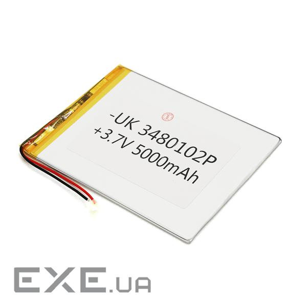 Літій-полімерний акумулятор 4*80*102mm 3,7V (Li-ion 3.7В 5000мА&middot,год) (0480102) ) (0480102)