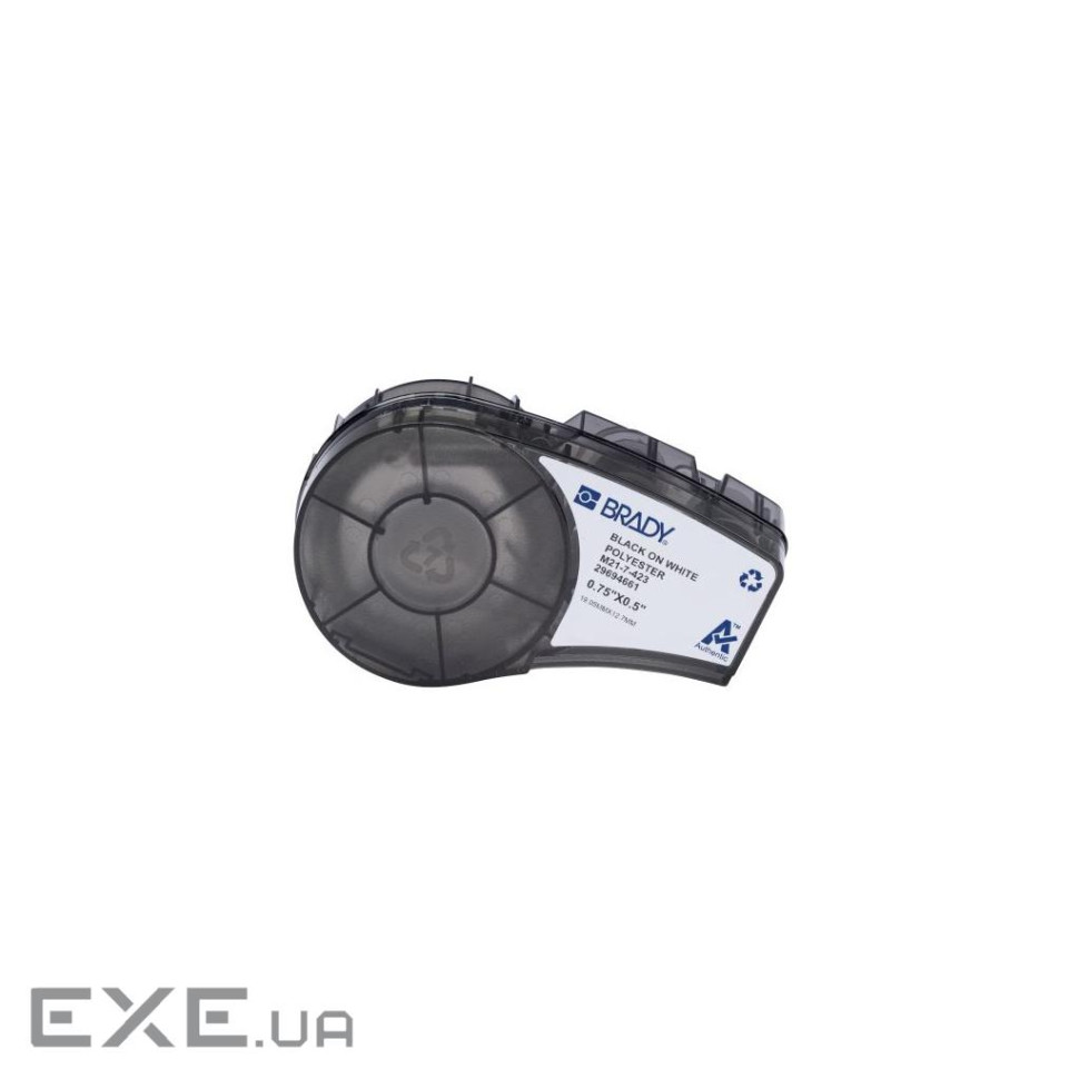 Стрічка для принтера етикеток Brady M21-7-423, 19,05мм х 12,7мм, 140ет, black on white, пол (152095)