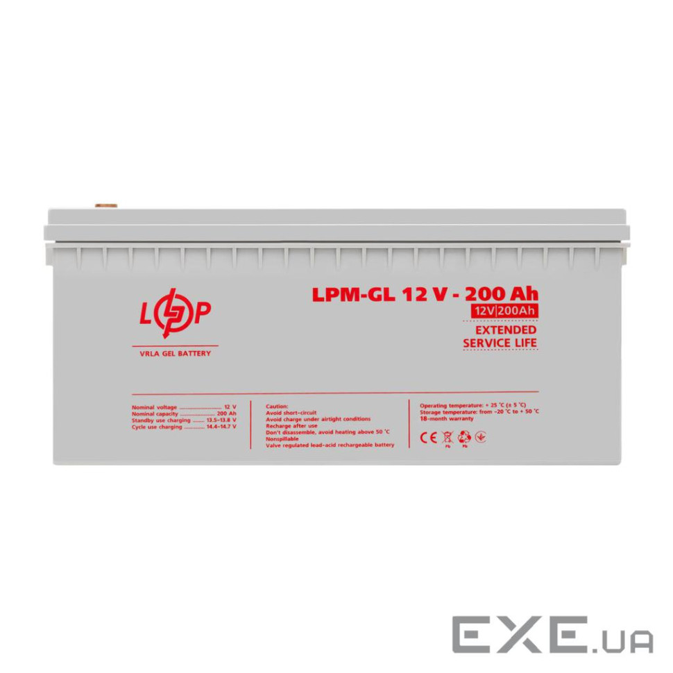 Аккумулятор гелевый LPM-GL 12V - 200 Ah (42050)