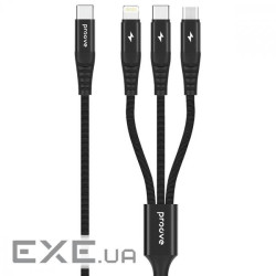 Кабель Proove Hydra 3 in1 Type-C + Micro USB + Lightning (1m) black (CCHY15012101)