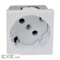 Розетка модульна 45х45 з заземленням, Серія Quadro, біла (QS 45X45_HB) (QS 45X45_HB)