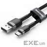 Кабель Baseus Cafule USB 2.0 to Type-C 2A 2M Чорний/Сірий (CATKLF-CG1) (CATKLF-CG1 2м )