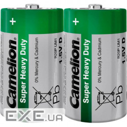 Батарейка CAMELION Super Heavy Duty Green D 2шт/уп (C-10100220) (4260033156433)