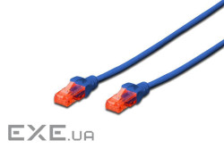 Патч-корд DIGITUS CAT 6 UTP, 3м, AWG 26/7, CCA, PVC, синій (DK-1612-030/B) (DK-1612-030/B)