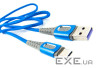 Кабель Dengos USB-USB Type-C 1м Blue (NTK-TC-LP-BLUE)