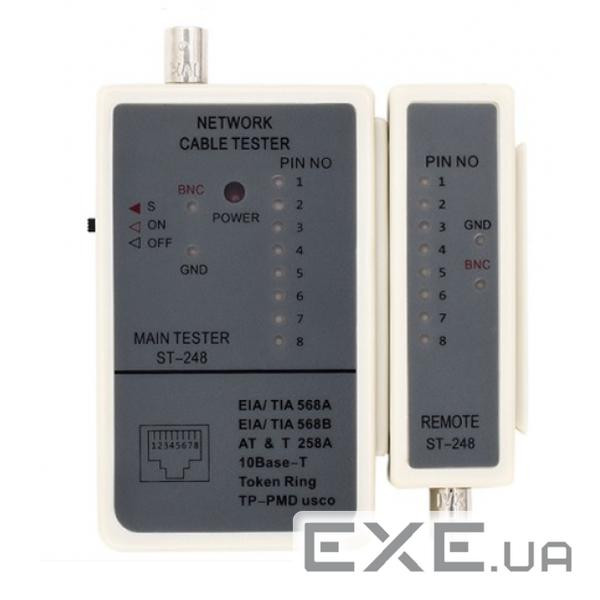 Тестер кабельний RJ-45 + BNC Merlion (ST-248BNC)