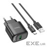 Мережевий зарядний пристрій HOCO C140A Smart single port QC3.0 charger set(Type-C)(E (6942007627825)