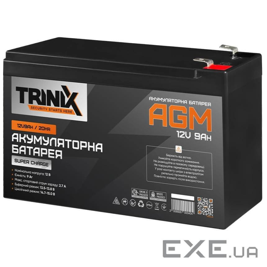 Свинцово-кислотная аккумуляторная батарея Trinix TRINIX SUPER CHARGE 9А•ч 12В
