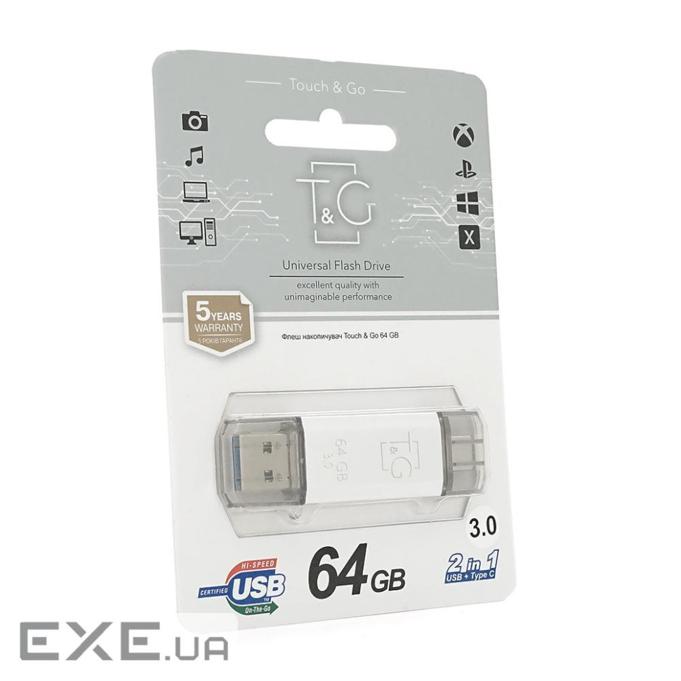 Флеш-накопичувач T&G 009 Star S, USB 3.0+Type-C, 64GB, Metal, Bli (T& (T& (T&G 009 Star S3 / 64)