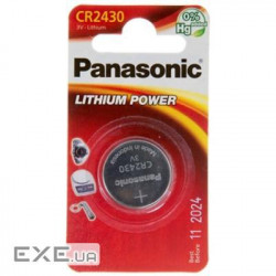 Батарейка Panasonic CR 2430 * 1 LITHIUM (CR-2430EL/1B)
