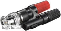 Перехідник аудіо BNC/50ohm-Bananax2 M/F,4mm Gold contacts (75.01.1401-1) BNC/50ohm-Bananax2 M/F,4mm Gold contacts (75.01