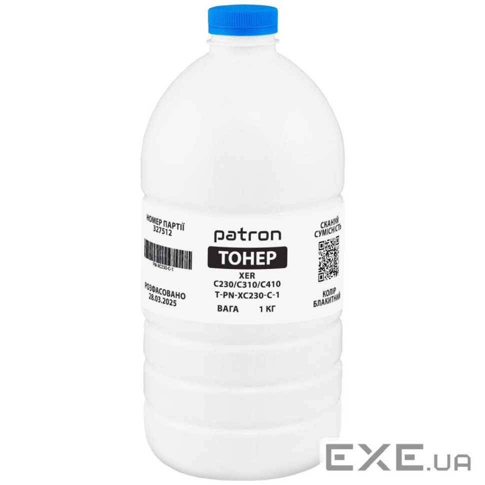 Тонер XER C230/C310/C410 1 кг, Cyan Patron (PN-XC230-C-1)