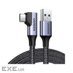 Дата кабель USB 3.0 AM to USB-C 1.0m 60W US385 90 Black Ugreen (20299)