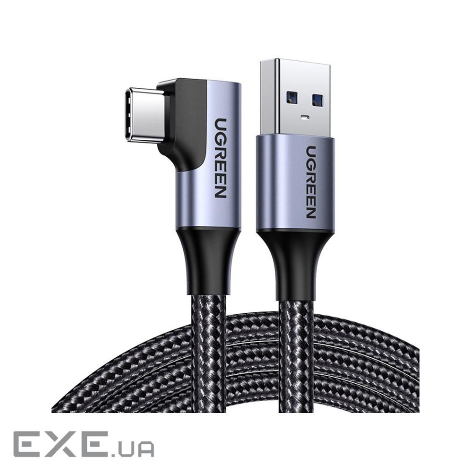 Дата кабель USB 3.0 AM to USB-C 1.0m 60W US385 90 Black Ugreen (20299)
